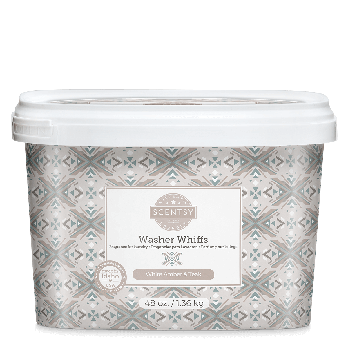 White Amber & Teak Washer Whiffs Tub Scentsy Online Store