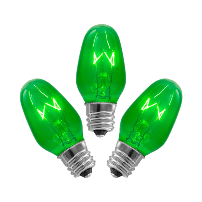 15-Watt Light Bulbs - 3 Pack (Green)