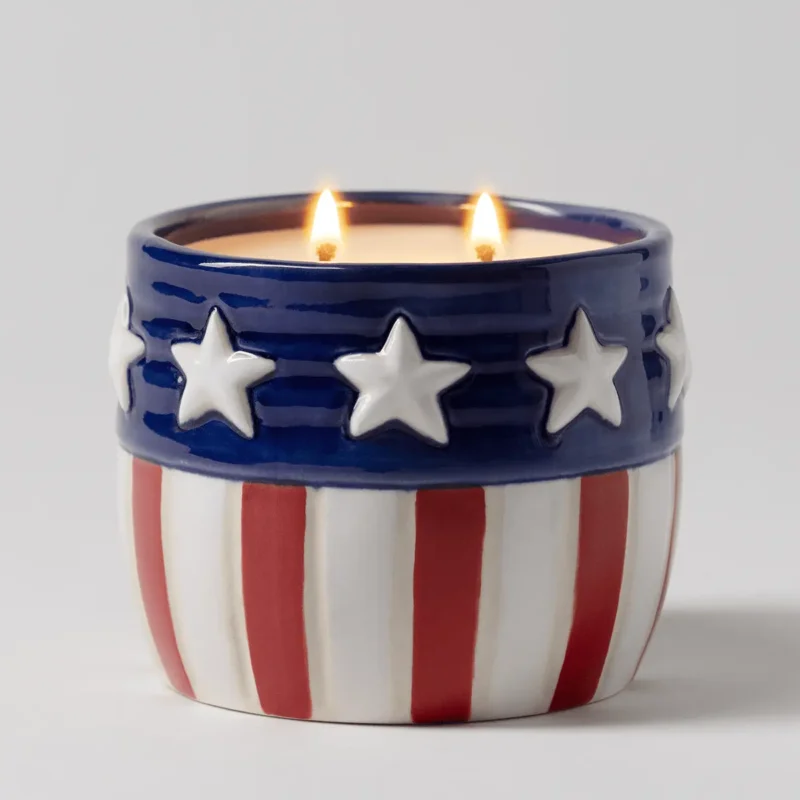 Red, White & Sparkle Candle